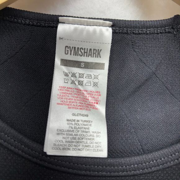 Gymshark Black Long Sleeve Crop Top - Size Small - Picture 3 of 7